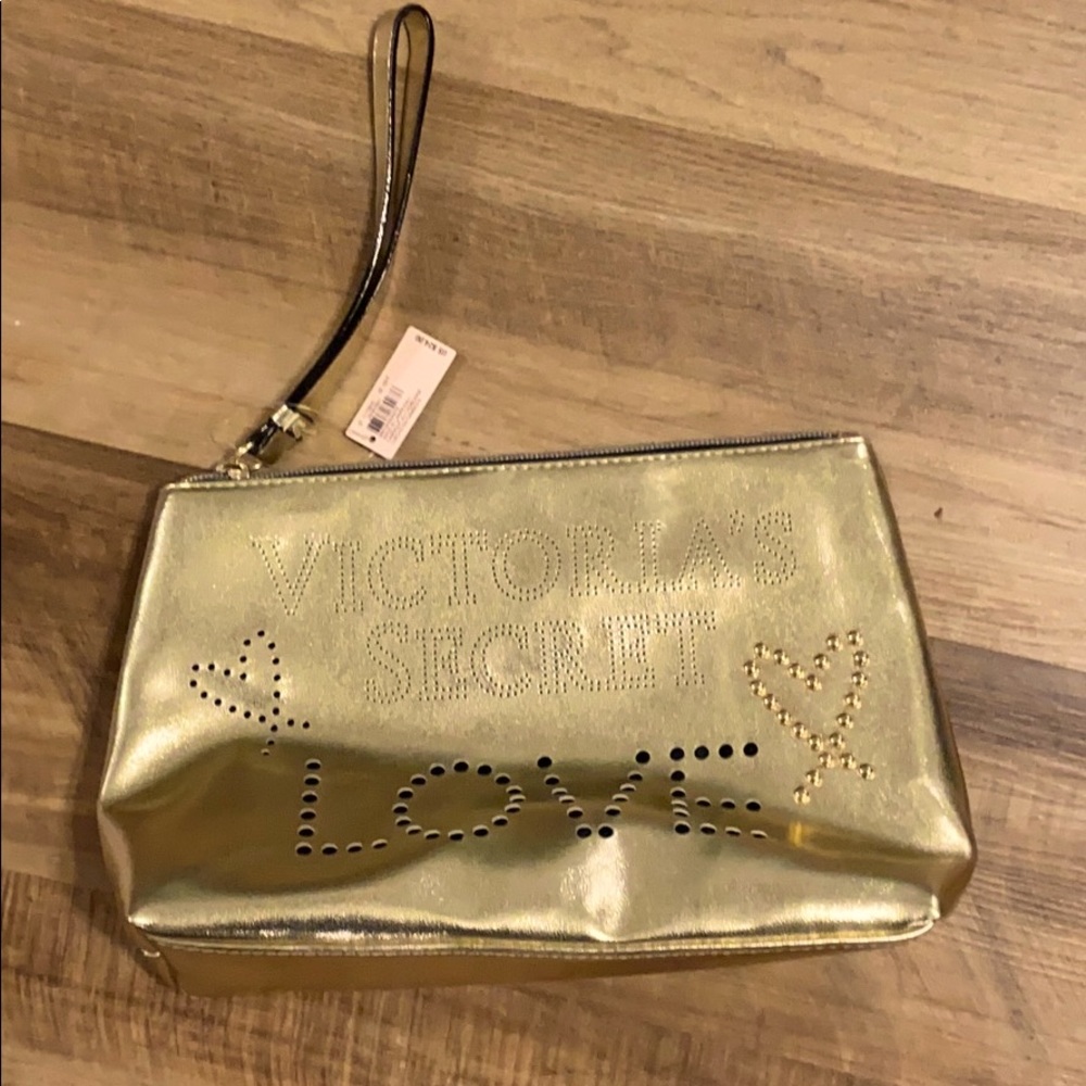 NWT Victoria’s Secret Golden Make-Up Travel Bag💕